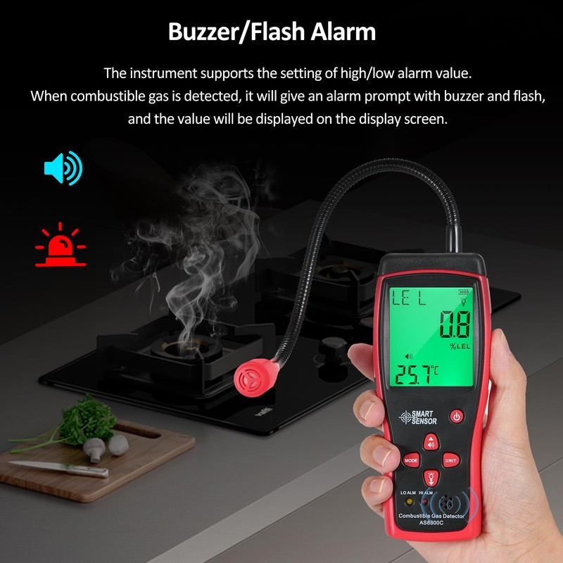 Handheld Combustible Gases Leak Detector Natural Gases Leakage Tester Portable