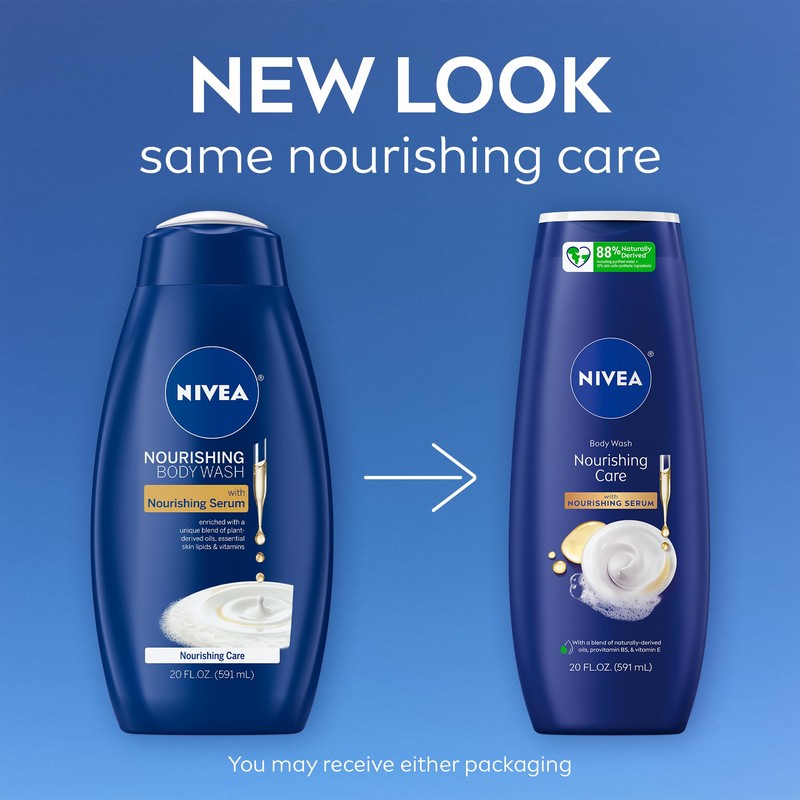NIVEA Nourishing Care Body Wash with Nourishing Serum, Moisturizing Body