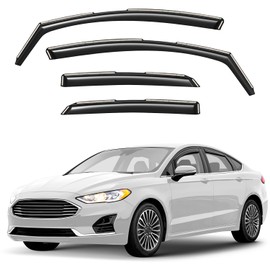 Window Deflectors Smoke Tinted in-Channel Side Window Vent Visor Deflectors Rain Guards Compatible with Ford Fusion 2013-2020 - 4 pcs. GW0079