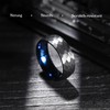 King Will 8mm Tungsten Wedding Rings for Men Blue Black