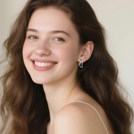 YFN Finger Heart Earrings Sterling Silver Heart Hand Stud Earrings Kpop Jewelry Gifts for Women