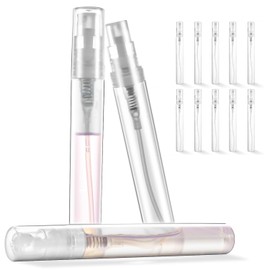 Chiallco Mini Perfume Sample Bottles, 10 Pack 5 ml Plastic Small Perfume Spray Bottle, Fine Mist, Portable Perfume Travel Refillable Bottle, Upgraded atomizer sprayer for perfume, Clear