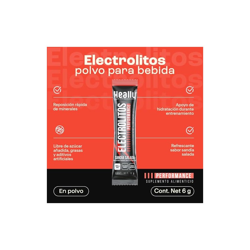 Electrolitos en Polvo Sin Azúcar HEALLY