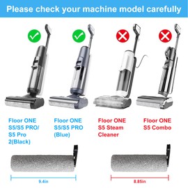 Floor ONE S5 Replacement HEPA Filter and Brush Roller for Tineco Floor ONE S5/Floor One S5 Pro Cordless Wet Dry Vacuum Cleaner, Replacement Parts Include 4 HEPA Filters,2 Brush Rollers