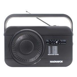 Magnavox MR4181W Weather Radio 7 with Dedicated Weather Channels and AM/FM Radio, Battery Powered Radio for Emergencies by 3X C Cell Batteries or AC Power for Household (not Included)