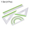 HARFINGTON 4pcs Geometry Set 15cm Metric Measure Ink Printing Aluminum