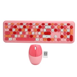 Wireless Keyboard Mouse Set 2.4G Wireless 110 Keys Keyboard Mouse Computer AccessoryPink