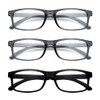 CVVTSPE 3-Pack Ultra Lightweight Classic Men's Reading Glasses with Blue