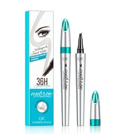 Waterproof Eyebrow Pencil Contouring Pen, Eyebrow Pencil 4 Tipped Precise Brow Pen (Dark brown)