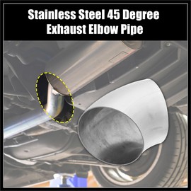 Hihaha 1 Pcs OD 5Inch 45 Degree Mandrel Bend Elbow SS304 Stainless Steel Bend Tube Exhaust Elbow Pipe for Car Modified Exhaust System 5" Piping Silver Tone Durable Material