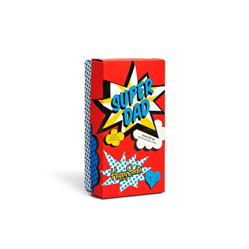 Happy Socks Super Dad Socks Gift Set 3-Pack XFAT08-4350 Multicoloured,