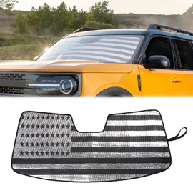 PDKLIN for Bronco Sport Windshield Sun Shade American Flag for Ford Bronco Sport 2021 2022 2023 2024-Present Interior Accessories