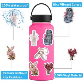 Bonitzdm 120PCS Coquette Aesthetic Stickers,Cartoon Graffiti Sticker,Water Bottles Laptop Pink Decal ，for Phone Cases, Laptop - Coquette Room Decor Vintage, Coquette Accessories