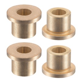 sourcing map Flange Sleeve Bearings 6mm Bore 10mm OD 10mm Length 14mm Flange Dia 2mm Flange Thickness Sintered Bronze Self-Lubricating Bushing 4pcs