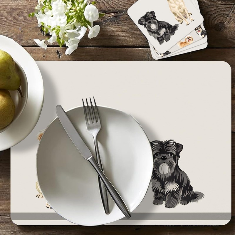 Placemats and Coasters Set 8-Piece (4+4) – Heat-Resistant, Waterproof, Non-Slip