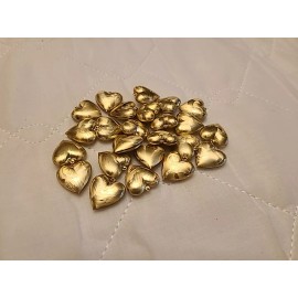 Unbranded Vintage 50 Pcs Gold Tone hollow Pillow Heart Charms Pendant 20mmx20mm DIY