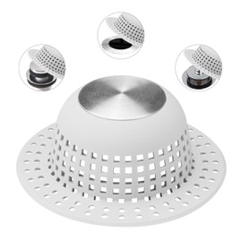 Aluvor Shower Drain Hair Catcher Bathtub Drain Cover Shower Protector for Pop-Up & Regular Drains