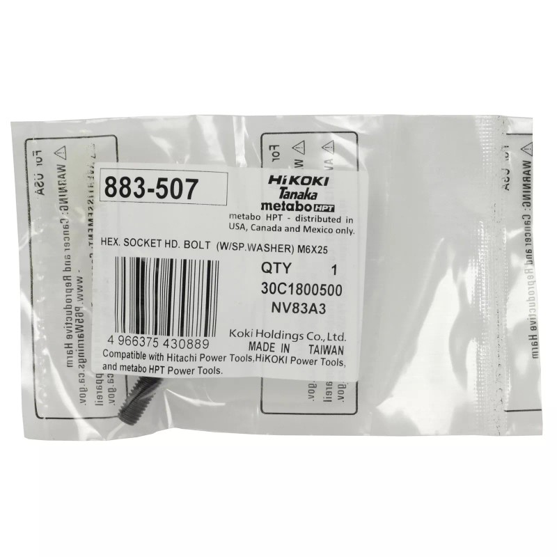 Hitachi Metabo HPT/Hitachi 883507 Hex Socket HD Bolt 2PK for