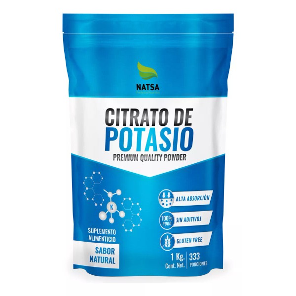 Natsa Citrato De Potasio, Calidad Premium, 1 Kg Sabor Natural