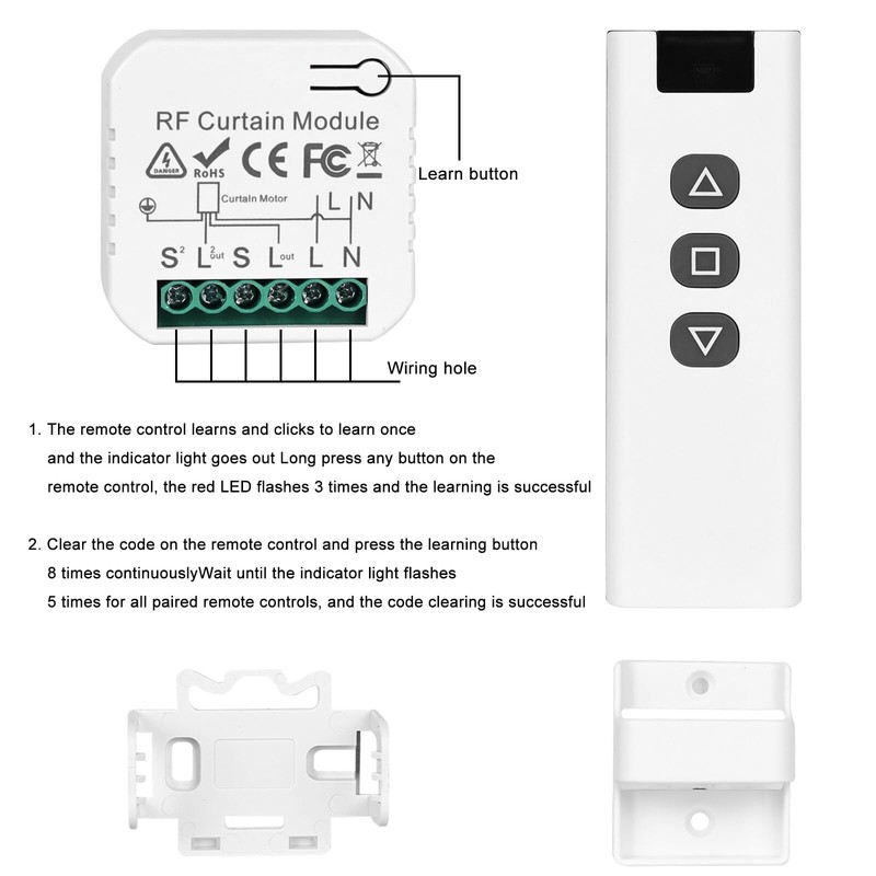 Aicharynic Wireless Roller Shutter Control Retrofit Set, Smart Blind Switch