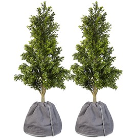 Royal Gardineer Plants Winter: Set of 2 Thermal Pot Protectors for Plants, 40 x 40 cm, with Drainage, Anthracite (Flower Pot Protection, Winter Protection Hoods, Greenhouse)