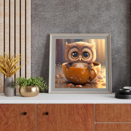 DPHERO 5D Owl Diamond Painting Kits for Adults, Owl Diamond Art Kits for Beginners,Round Full Drill Cup Diamond Painting Art,DIY Paint with Diamonds Owl Gem Painting Art 12x12 inch