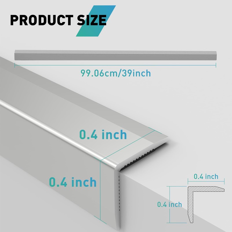 FCSOTSPS 10Pack Tile Edge Trim,39''x0.4'' Peel and Stick Aluminum Backsplash