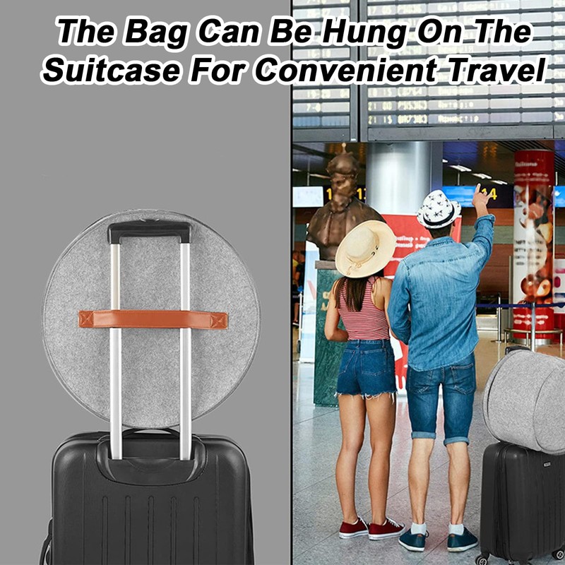 Rierousy Hat Box Round Foldable Hat Storage Boxes Fabric with