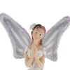 Theme Machine Christmas Tree Angel Decoration 23cm White with Glitter