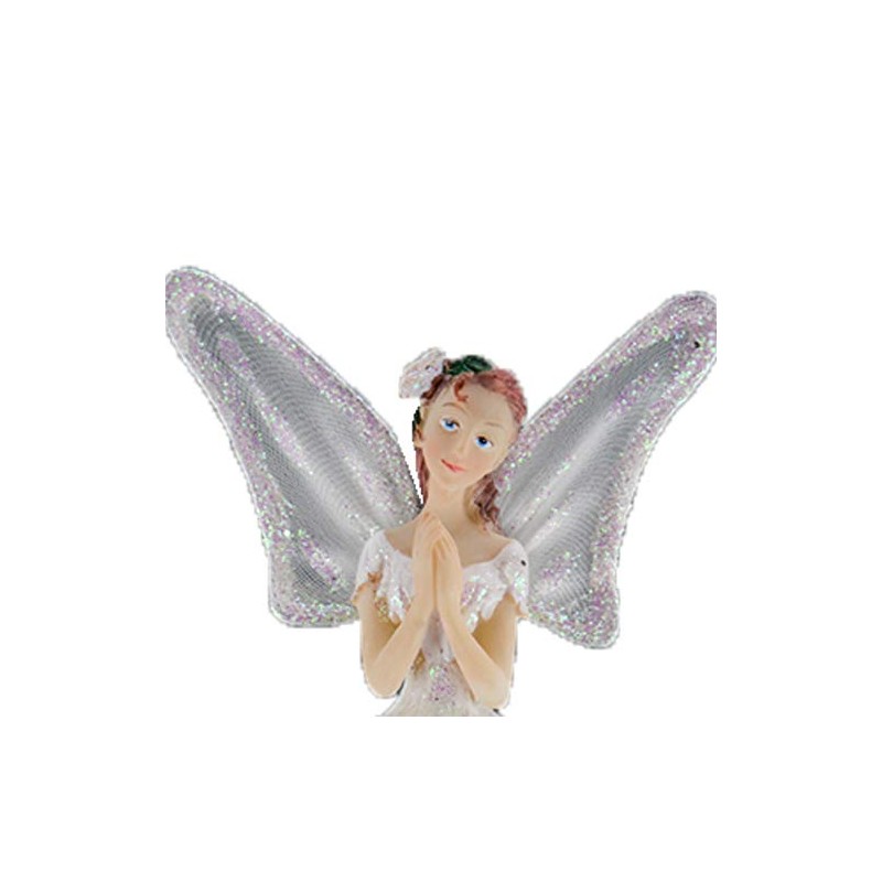 Theme Machine Christmas Tree Angel Decoration 23cm White with Glitter