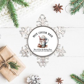 DOREENABE Pewter Tree Ornament Hot Chocolate Tasty Ornament Xmas Present Holiday Housewarming Gift Elegant Christmas Hanging Ornaments Gifts Keepsake for Family Xmas Ornament 3"