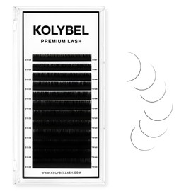 KOLYBEL Classic Lash Extensions 0.05 C CC D DD J B L Curl 13mm Lash Trays Premium Silk Eyelash Extensions Matte Dark Lash Extension for Professional Salon Use (0.05-D-13mm)