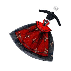 Sharplace 1/3 BJD Doll Princess Dress Oufit Outifit Educational for Kids Gift Photo Props Fashion Doll Clothing Dress up for 60cm Dolls , Red