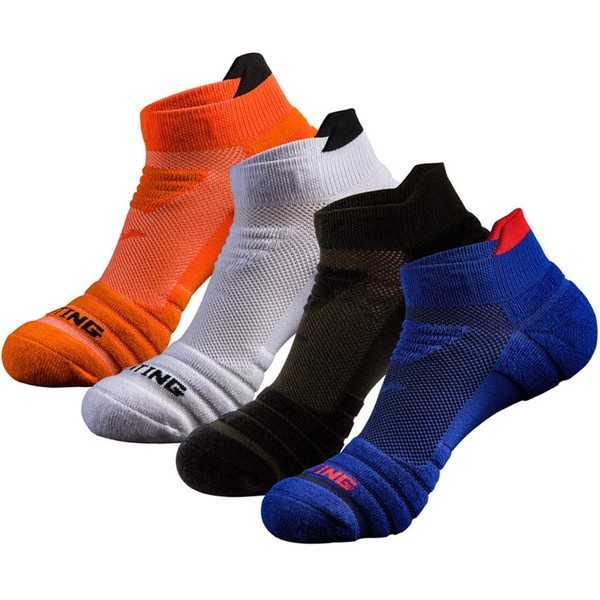 Xiyaoer Men's Sports Socks, Ankle Socks, Anti-Slip, Running Socks, Sneaker Socks, Basketball Socks, Training Golf Socks, Men's, Outdoors, Breathable, Sweat Absorbent, Quick Drying, Set of 4 pairs 4
