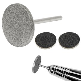 Disc Nail Grinder Bits and 2 Round Sandpaper Nail Cutter Attachments Professional Nail Cutter Bits Electric Foot File Sanding Disc Pedicure Set for Gel Nails Cuticles Hard Dead Skin