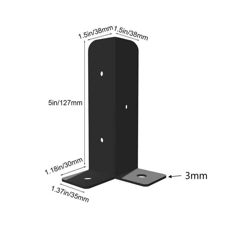 4 PCS Adjustable Fence Post Brackets Post Support, Fit Wood