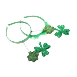 IWOWHERO Shamrock Hairband 2pcs Patrick's Day Headpiece Party Hairband Irish Festival Accessory