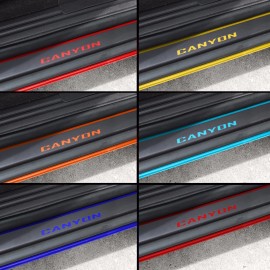 Metro Auto Graphics Door Sill Plate Protectors Black fits 2012-2021 GMC Canyon Truck