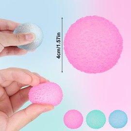Pack of 3 Squeeze Balls, Soft Sensory Memory Gel Textured Squeeze Balls, Funny Squeeze Toy for Children, Adults, Students, Office Workers (Blue, Green, Pink)