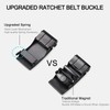Men's Leather Belt Automatic Ratchet Buckle Slide Belt for Dress