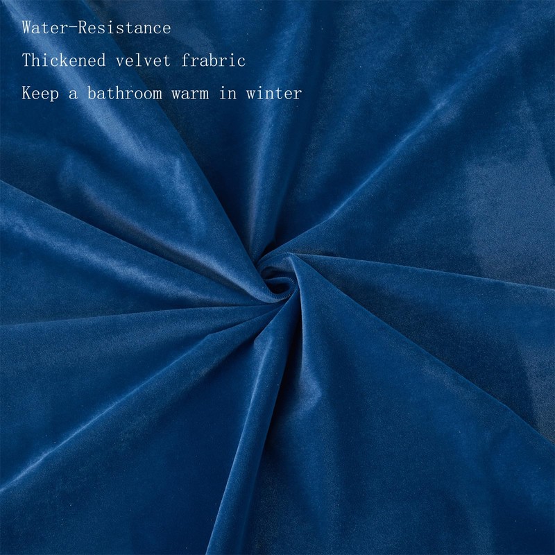 HYAWGE Navy Blue Shower Curtains for Bathroom, Navy Blue Velevt