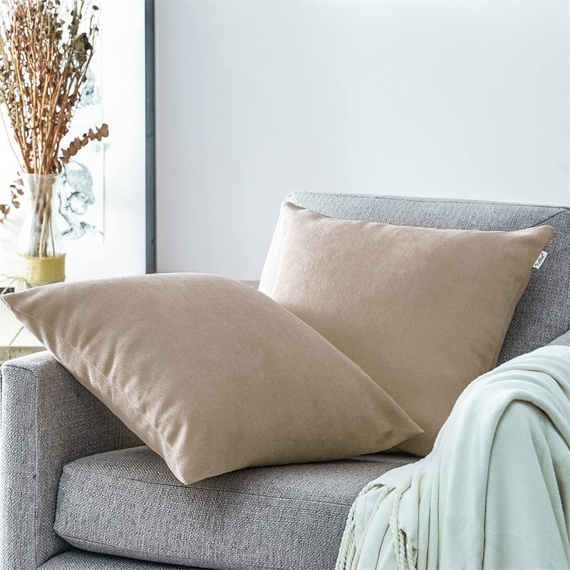Topfinel Decorative Cushion Covers, Lumbar Cushion Covers, Plain, Chenille, with