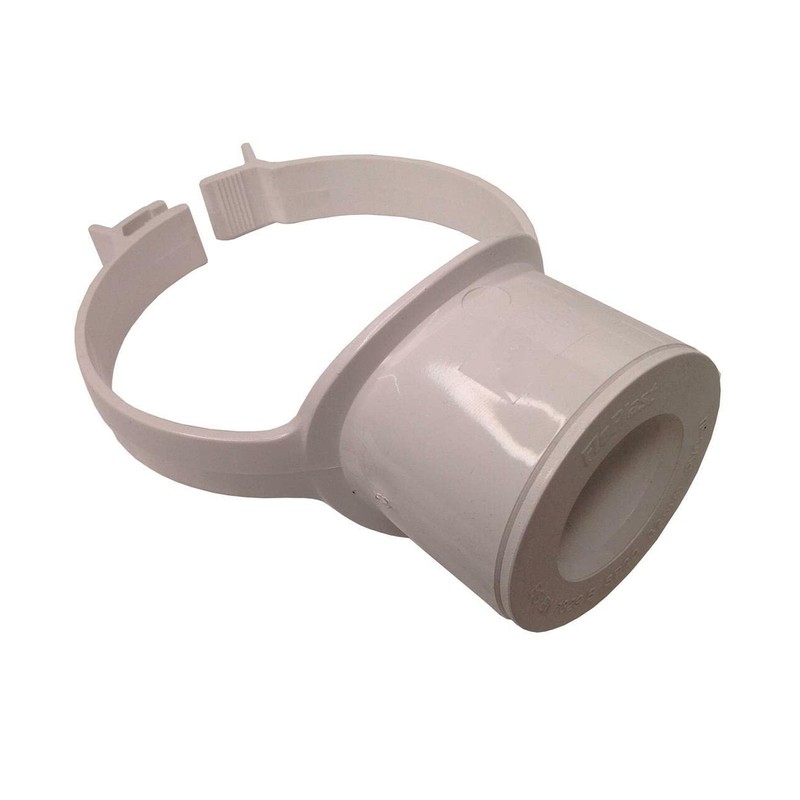 Floplast Soil Pipe White Strap Boss with 43mm Solvent Boss