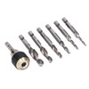 7Pcs/Set Spiral Combination Tap High Speed Steel 1/4in Hex Shank