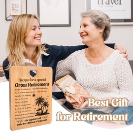 Apjielop Retirement Gifts for Women Men - Engraved Bamboo Cutting Board Gifts, Teacher Retirement Gifts for Women 2024, Happy Retirement Gift for Teacher Friends Nurser, Retired Gifts for Women