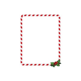 Great Papers! Candy Cane Holly Holiday Letterhead, 8.5" x 11", 80 sheets (2018020)