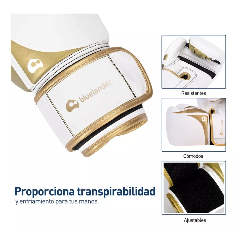 Bluelander 2 Guantes De Box Kickboxing Adulto Velcro 8-12oz