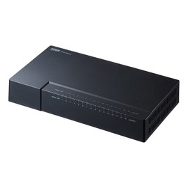 Sanwa Supply LAN-GIGAP1602BK Gigabit Compatible Switching Hub (16 Ports, Magnet)