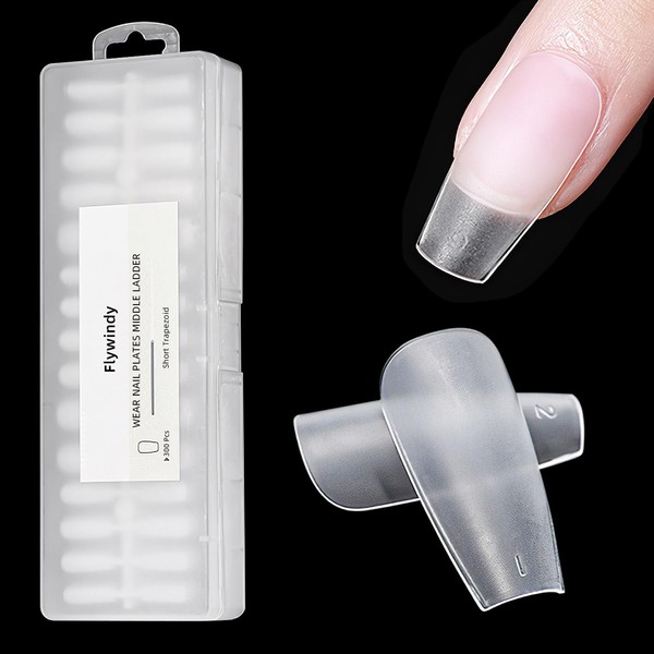 300pcs Short Coffin Matte Nail Tips Soft Gel Full Cover