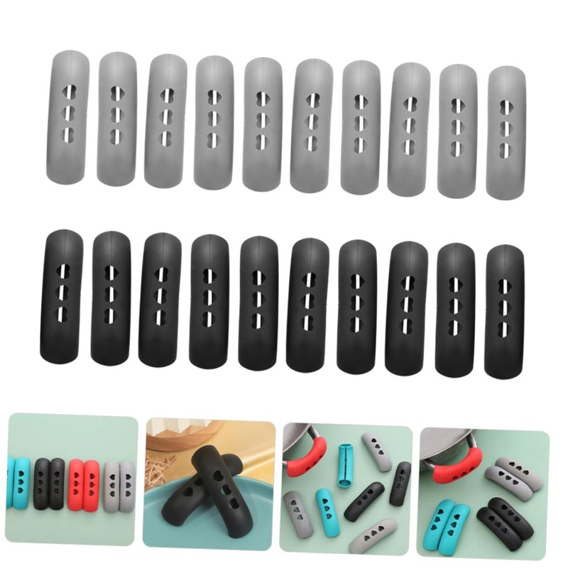 Kisangel 20pcs Heat-Resistant Pot Handle Covers Rubber Sleeves for Frying